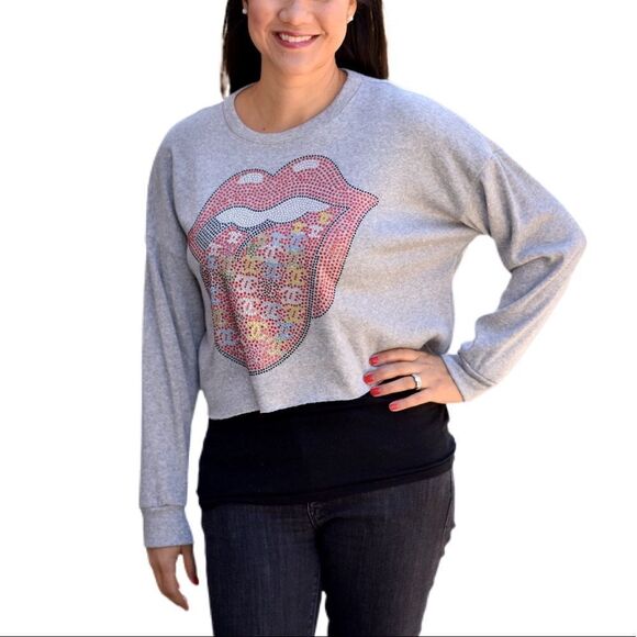 Sweaters - Crewneck Sweatshirt W/ Multicolor Rolling Stones